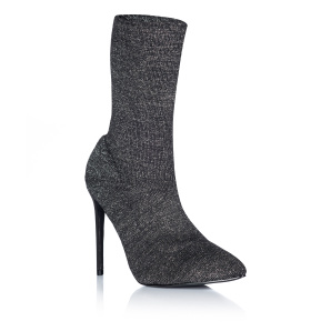 Textile boots with metallic effect