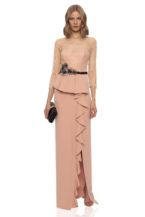 Lace insert maxi dress