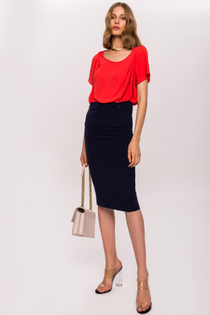 Pencil skirt with back slit