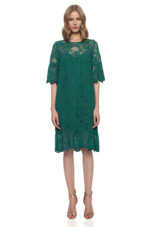 Lace insert dress