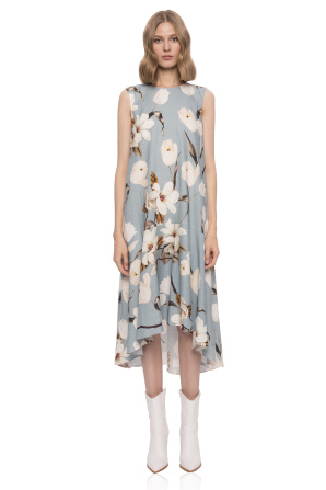 Linen floral print dress