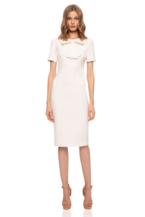 Pearls detail bow dress