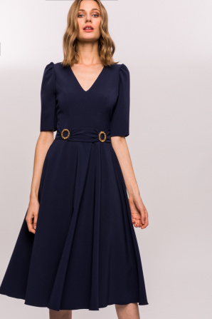 Golden waist detail dress