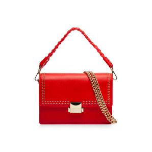 Leather bag with metallic studs