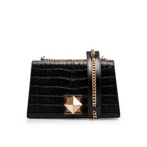 Croc print leather bag