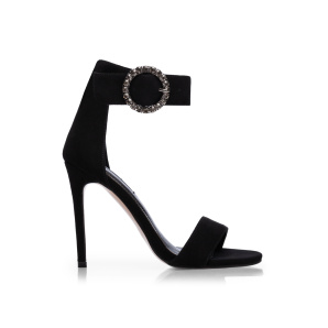 Leather sandals with jewellery lock