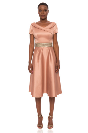 Waistband satin dress