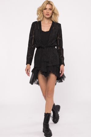 Transparent embroidery jacket