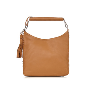 Studded natural leather bag