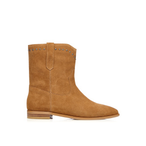 Studded natural leather boots