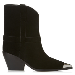 Metallic toe natural leather boots