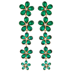 Crystal strand drop earrings