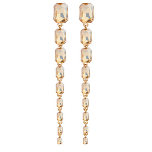 Crystal strand drop earrings