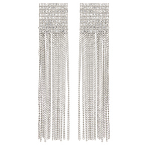 Crystal embellished fringed earrings