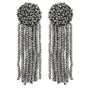 Crystal embellished fringe earrings