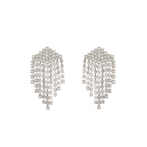 Crystal embellished geometrical drop earrings