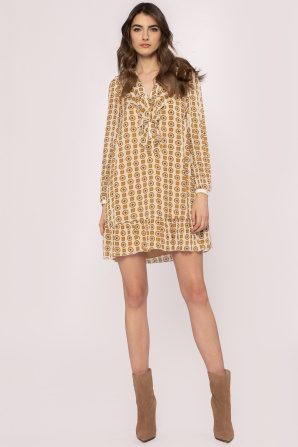 Ruffle applique viscose dress
