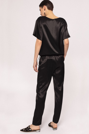 Satin effect jogger pants