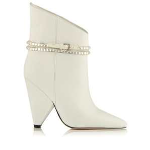 Detachable detail leather ankle boots