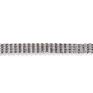 Adjustable crystal embellished mesh belt
