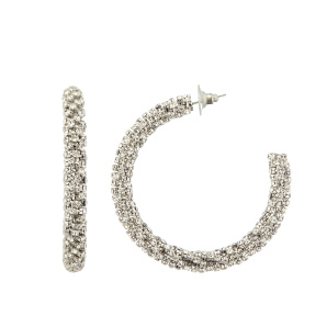 Crystal embellished hoop earrings