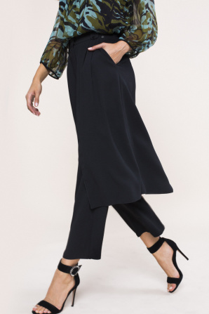Culottes pants with overlay skirt