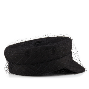 Mesh detail cotton beret