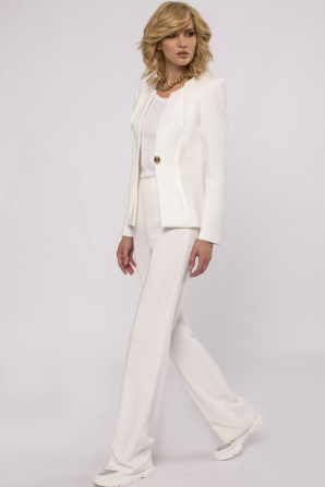 Button-front fitted blazer