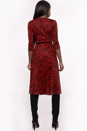 Zebra print wrapped dress