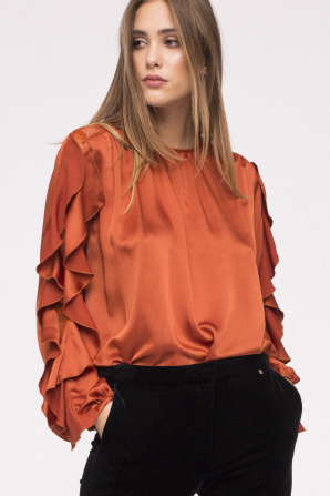 Satin ruffled top
