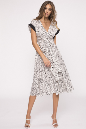 Printed cotton midi dress
