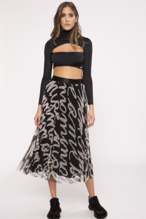 Printed tulle skirt