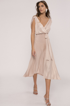 Lurex thread pleated dress