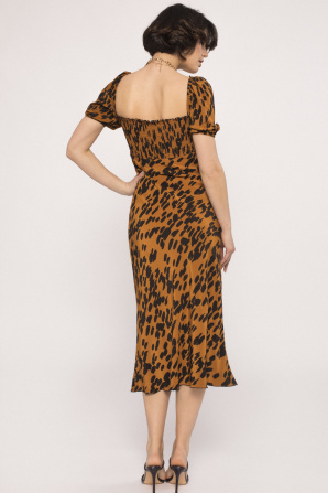 Puff sleeves viscose dress