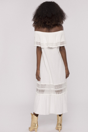 Off-shoulder cotton dress