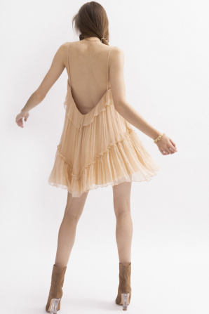 Spaghetti strap silk dress