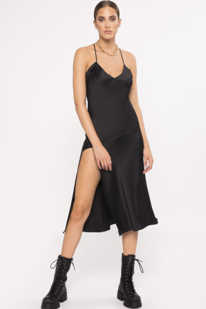 Open-back satin dress