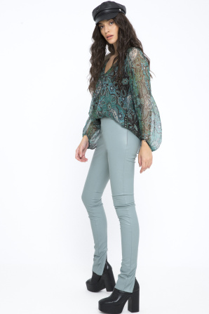 V-neck silk top