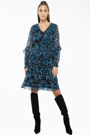 Printed silk midi dress