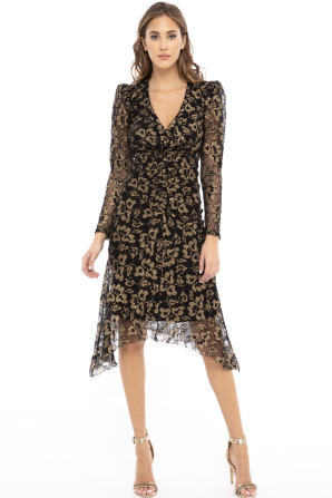 Lurex thread lace dress