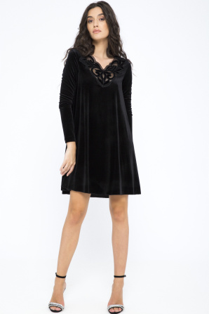 V-neck velvet dress