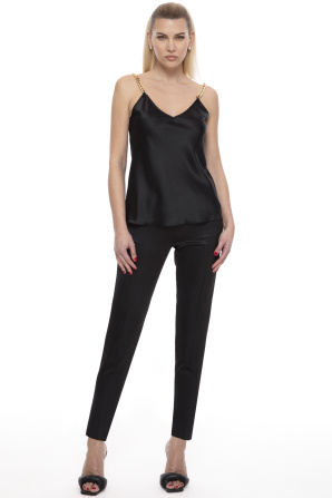 High waisted viscose pants