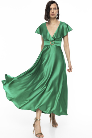 Ruffled satin dress