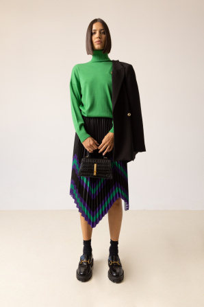Pleated midi skirt