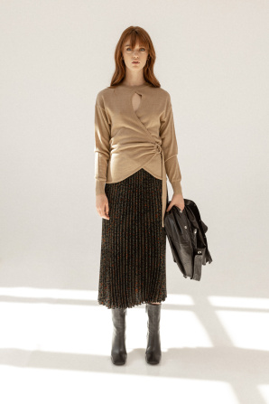Pleated midi skirt