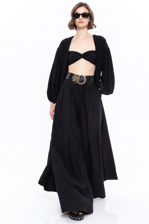 Puff sleeves viscose kaftan