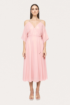 Metallic effect midi dress