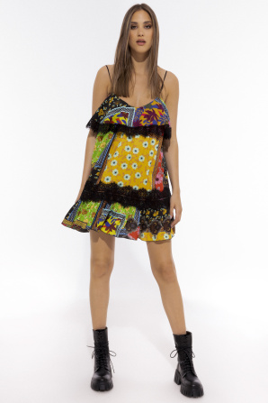 Spaghetti straps viscose dress