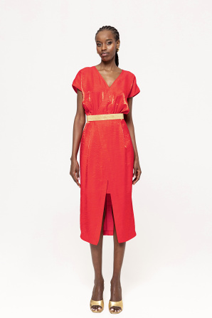 Wrapped midi dress