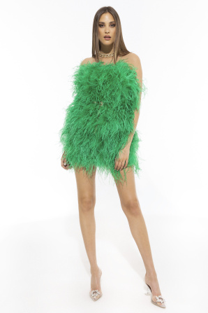 Feather mini dress